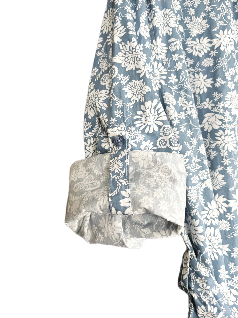 Blue Floral Belted Cottagecore Front Button Belted Shirt Dress Chaps Sixe XXL - Picture 11 of 16